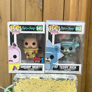 Shrimp Morty and Teddy Rick Funko POP Figures Set of 2